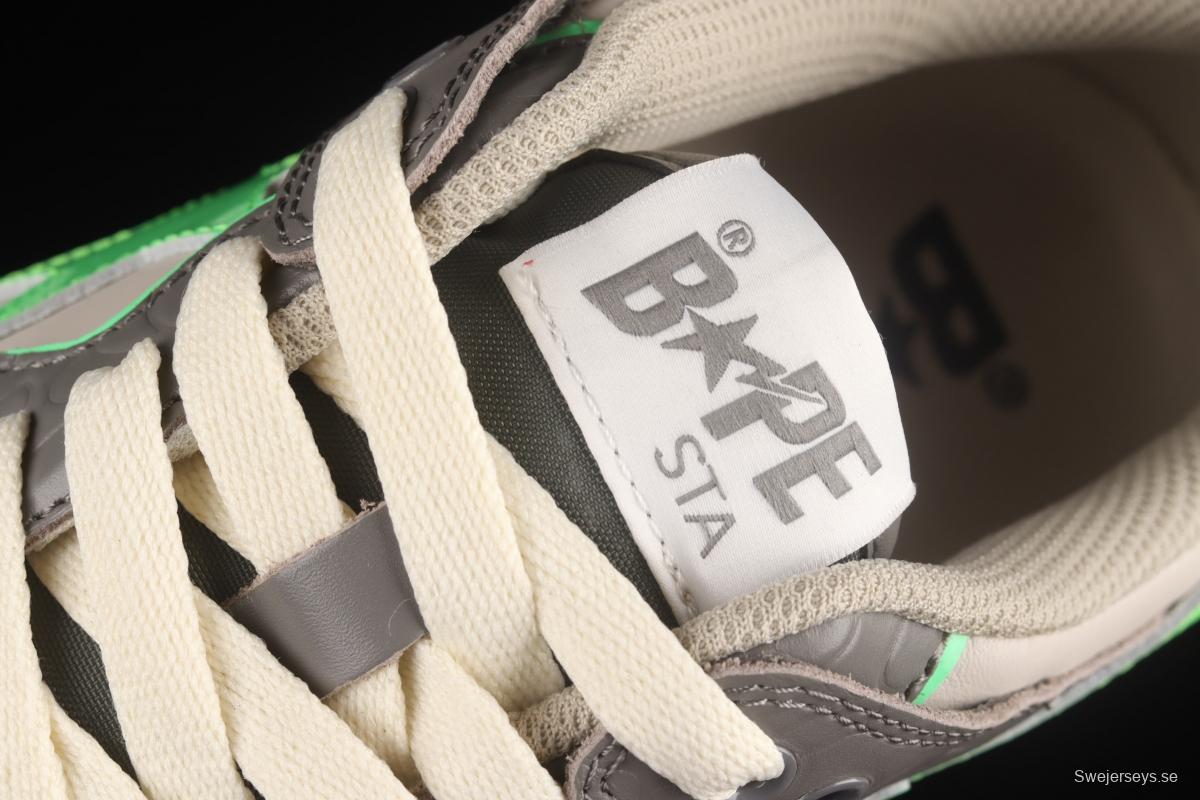 Human MAdidase Bape Sta Sk8 To Nigo trend godfather Nigo brand ape head classic skateboard 1G70191034 gray-green leisure sports shoes