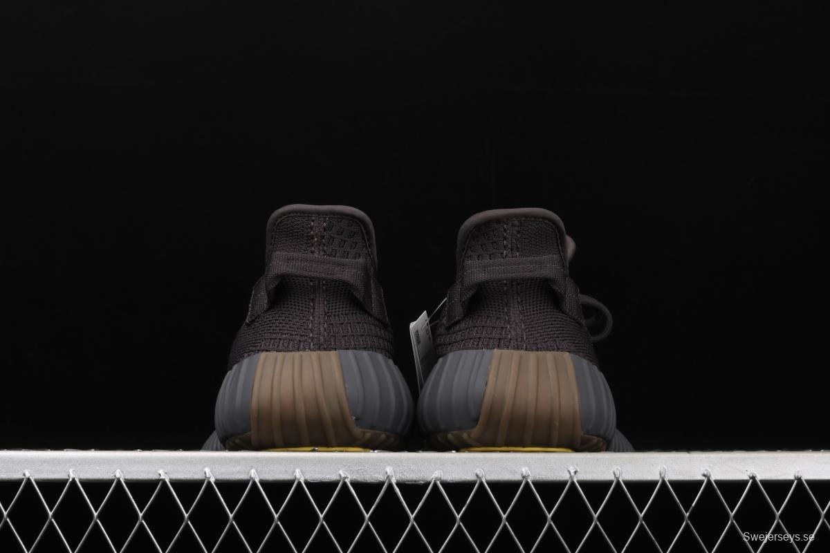 Adidas Yeezy Boost 350V2 Cinder FY4176 Darth Coconut 350 second generation hollowed-out side transparent rubber full star color matching BASF Boost original bottom