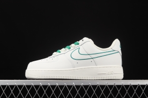 NIKE Air Force 1x07 Low Rice White Green Electric embroidery Hook low-top casual board shoes CL6326-128