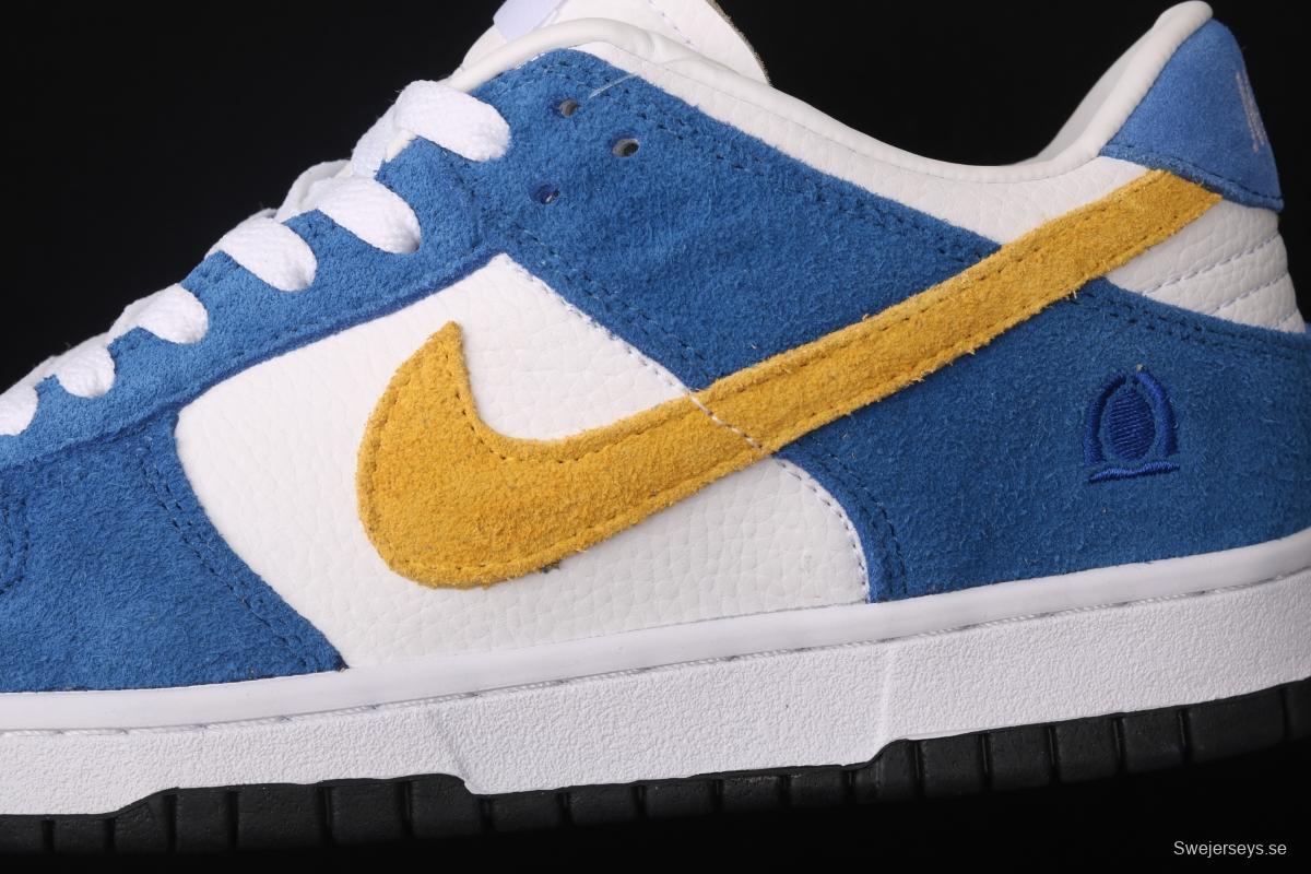 Kasina x NIKE SB DUNK Low co-signed blue and yellow retro low-top leisure sports skateboard shoes CZ6501-100