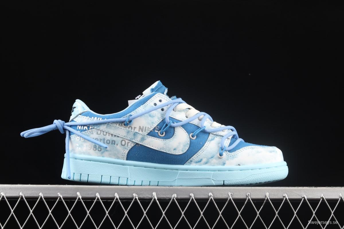 OFF-White x NIKE DUNK Low OW SB buckle rebound fashion casual board shoes DM1602-113