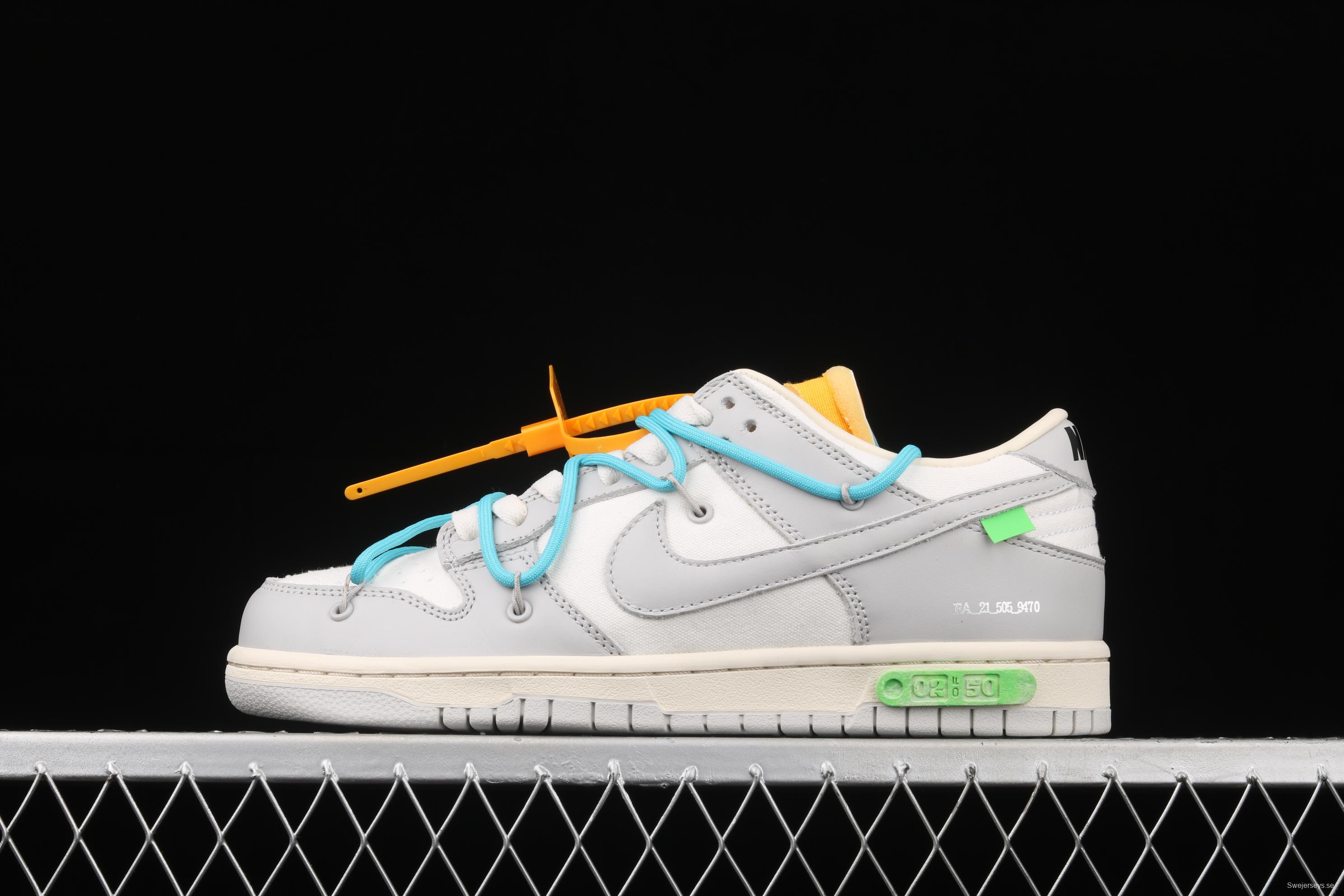 OFF-White x NIKE DUNK Low 04 of 50 OW white gray leisure sports skateboard shoes DM1602-115