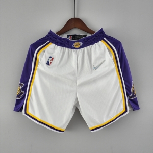 75th Anniversary Los Angeles Lakers White NBA Shorts 