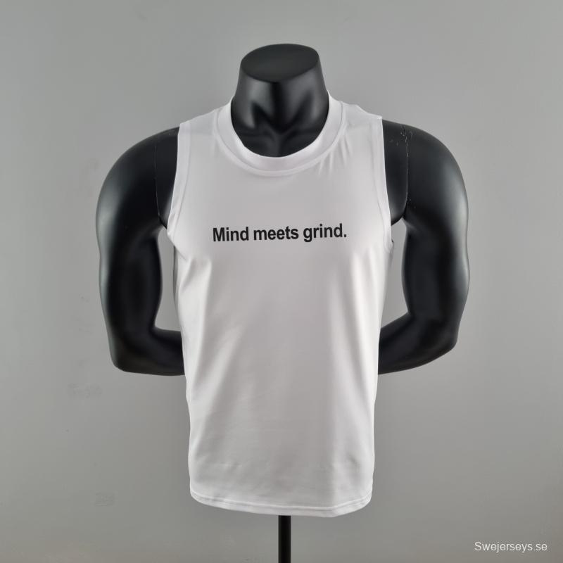 2022 Nike White Vest Shirts "Mind Meets Grind "#K000194