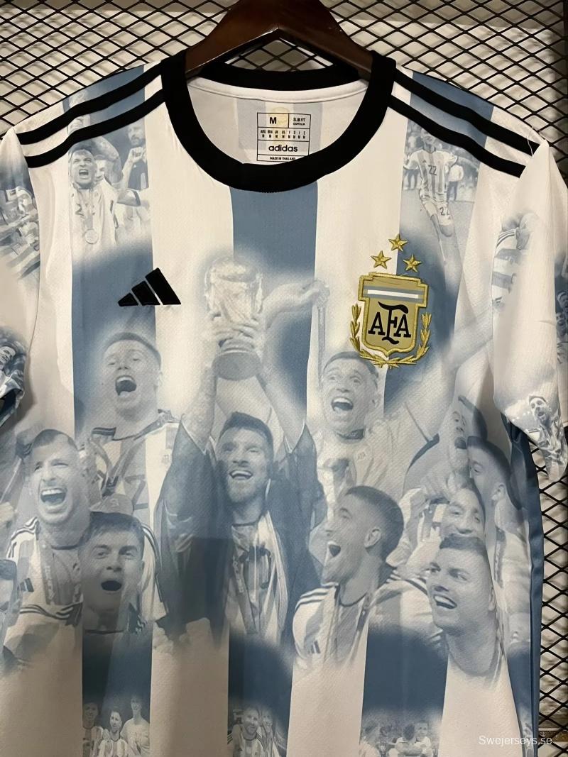 3 Stars 2022 Argentina Campeones Mundo Home Special Jersey