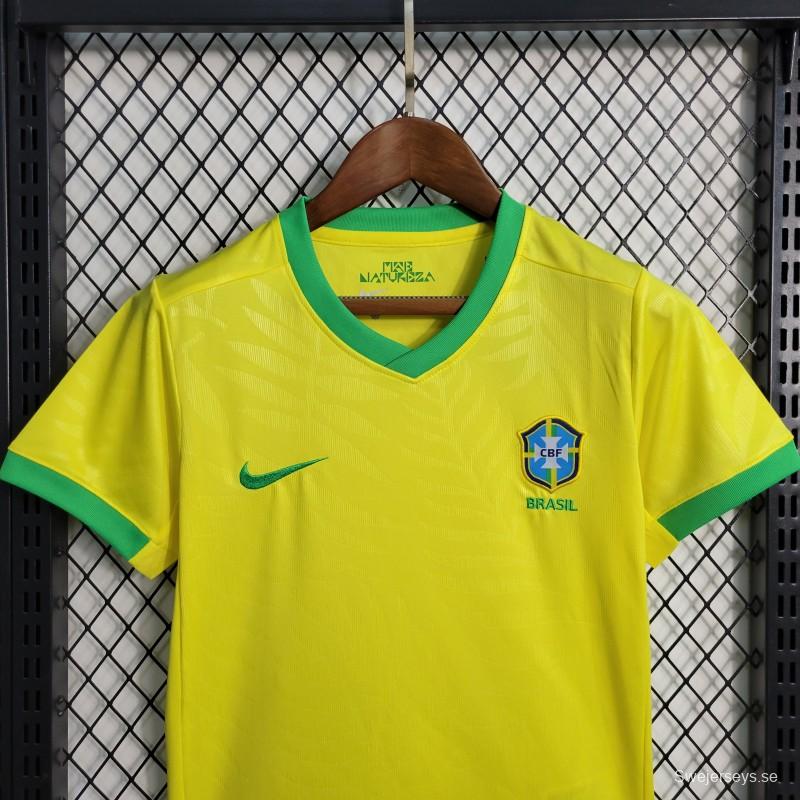 23-24 Kids Brazil Home Jersey Size 16-28