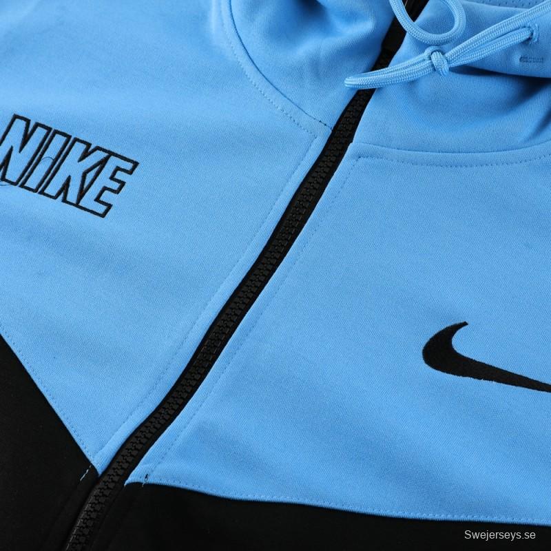 23/24 NIKE Black/Blue Full Zipper Hooide Jacket+Pants